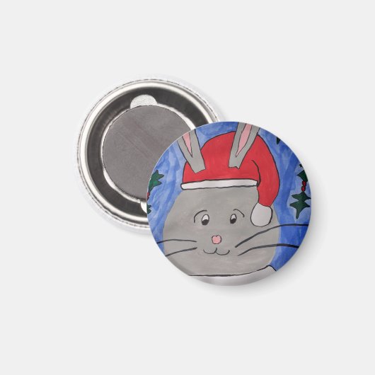Niedlich Santa Bunny Magnet (Vorderseite/Rückseite)