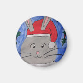 Niedlich Santa Bunny Magnet (Vorne)
