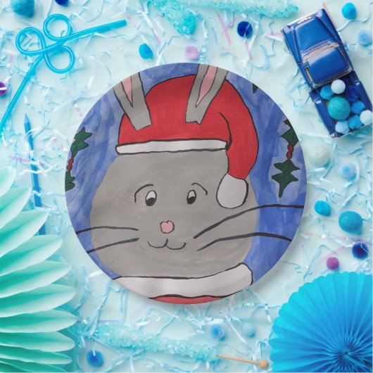 Niedlich Santa Bunny Pappteller (Party)