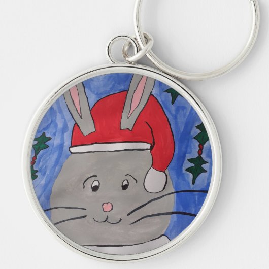Niedlich Santa Bunny Schlüsselanhänger (Vorne)
