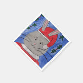 Niedlich Santa Bunny Serviette (Ecke)