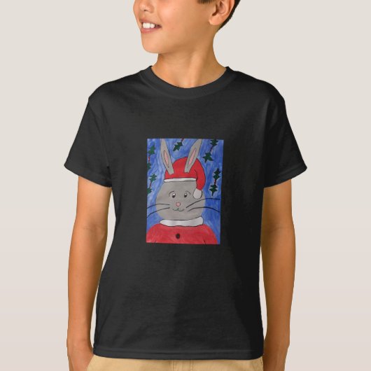 Niedlich Santa Bunny T-Shirt (Vorderseite)
