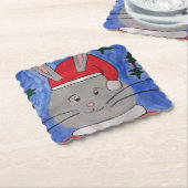 Niedlich Santa Bunny Untersetzer (angewinkelt)