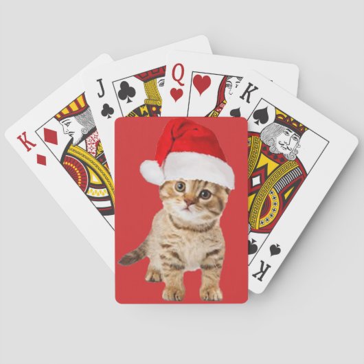 Niedlich Santa Cat Kitten Spielkarten (Rückseite)