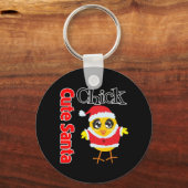 Niedlich Santa Chick Schlüsselanhänger (Vorderseite)