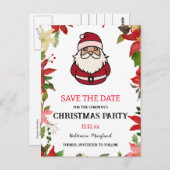 Niedlich Santa Claus Poinsettia | Weihnachts-Party Postkarte (Vorne/Hinten)