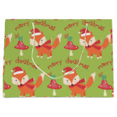 Niedlich Santa Fox Frohe Weihnachten Große Geschenktüte (Vorderseite)
