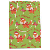 Niedlich Santa Fox Frohe Weihnachten Mittlere Geschenktüte (Vorderseite)