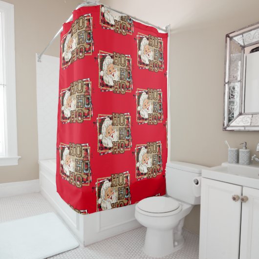 Niedlich Santa Ho Ho Weihnachten Duschvorhang (Beispiel)