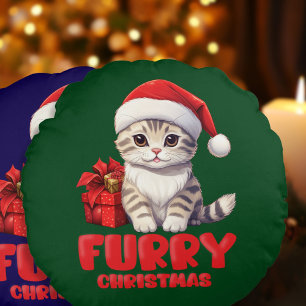 Niedlich Santa Kitten Kissen