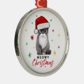 Niedlich Santa Kitten Meowy Weihnachten Ornament Aus Metall (Rechts)