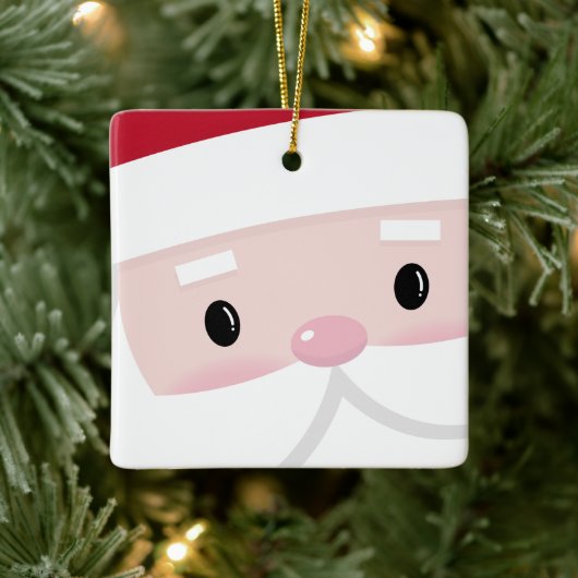 Niedlich Santa Klaus Face Keramikornament (Baum)