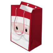 Niedlich Santa Klaus Face Mittlere Geschenktüte (Rückseite Schrägansicht)