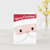 Niedlich Santa Klaus Face Weihnachten Karte (Gelbe Blume)
