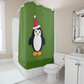 Niedlich Santa Penguin Duschvorhang (Beispiel)