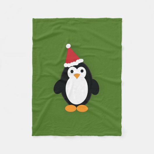 Niedlich Santa Penguin Fleecedecke (Vorderseite)