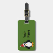 Niedlich Santa Penguin Gepäckanhänger (Vorderseite vertikal)
