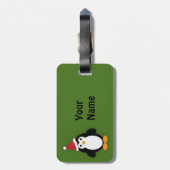 Niedlich Santa Penguin Gepäckanhänger (Rückseite vertikal)