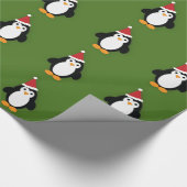 Niedlich Santa Penguin Geschenkpapier (Ecke)