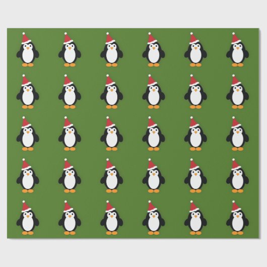 Niedlich Santa Penguin Geschenkpapier (Flach)