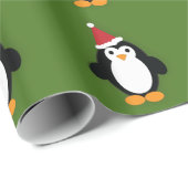 Niedlich Santa Penguin Geschenkpapier (Rolleneckpunkt)