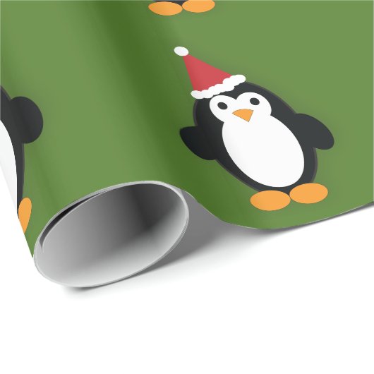 Niedlich Santa Penguin Geschenkpapier (Rolleneckpunkt)