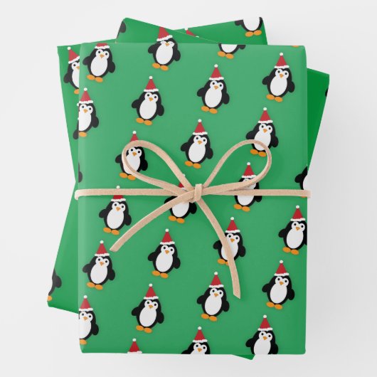 Niedlich Santa Penguin Geschenkpapier Set (Beispiel)