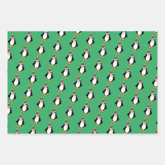 Niedlich Santa Penguin Geschenkpapier Set (Vorderseite)