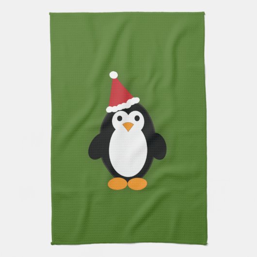 Niedlich Santa Penguin Geschirrtuch (Vertikal)