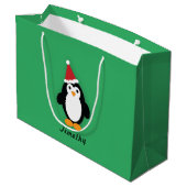 Niedlich Santa Penguin Große Geschenktüte (Rückseite Schrägansicht)