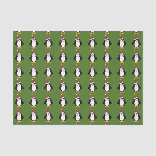 Niedlich Santa Penguin Seidenpapier (Vorderseite)