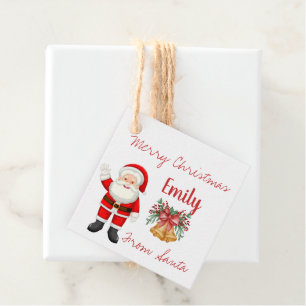 Niedlich Santa Red Berries Bell Name Frohe Weihnac Geschenkanhänger