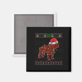 Niedlich Santa Red Kariert French Bulldog Light Ug Magnet (Vorderseite/Rückseite)