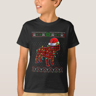 Niedlich Santa Red Kariert French Bulldog Light Ug T-Shirt