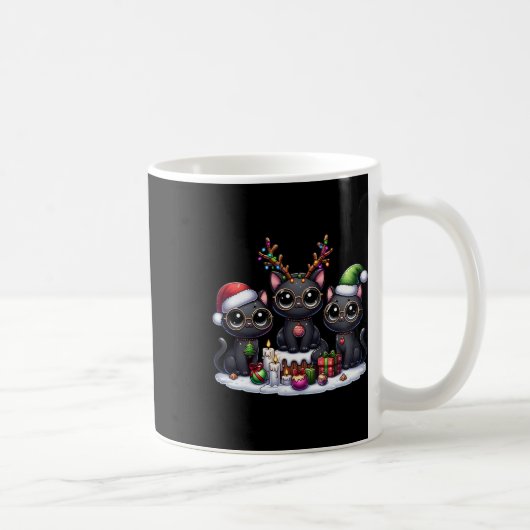 Niedlich Santa Reindeer Elf Black Cat Weihnachtsfr Kaffeetasse (Rechts)