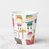 Niedlich Santa Reindeer Elf Kinder Weihnachten Pappbecher (Rückseite)