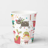 Niedlich Santa Reindeer Elf Kinder Weihnachten Pappbecher (Vorderseite)