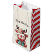 Niedlich Santa Reindeer Kleine Geschenktüte (Rückseite Schrägansicht)