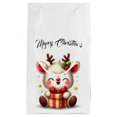 Niedlich Santa Reindeer Kleine Geschenktüte (Vorderseite)