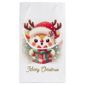 Niedlich Santa Reindeer Kleine Geschenktüte (Rückseite)