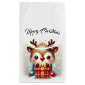 Niedlich Santa Reindeer Kleine Geschenktüte (Rückseite)
