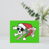Niedlich Santa Skull Feiertagspostkarte (Stehend Vorderseite)