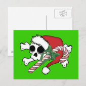 Niedlich Santa Skull Feiertagspostkarte (Vorne/Hinten)