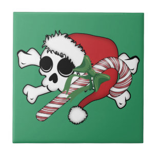 Niedlich Santa Skull Fliese