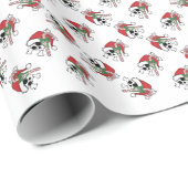 Niedlich Santa Skull Geschenkpapier (Rolleneckpunkt)