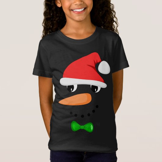 Niedlich Santa Snowman Face Funny Christmas Snowma T-Shirt (Vorderseite)