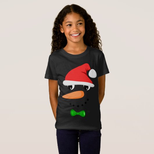Niedlich Santa Snowman Face Funny Christmas Snowma T-Shirt (Vorne ganz)