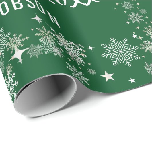 Niedlich Santa Unicorn Modernes Drehbuch personali Geschenkpapier (Rolleneckpunkt)