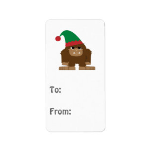 Niedlich Sasquatch Weihnachtself Adressaufkleber