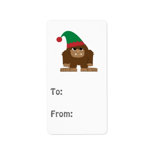 Niedlich Sasquatch Weihnachtself Adressaufkleber (Vorne)